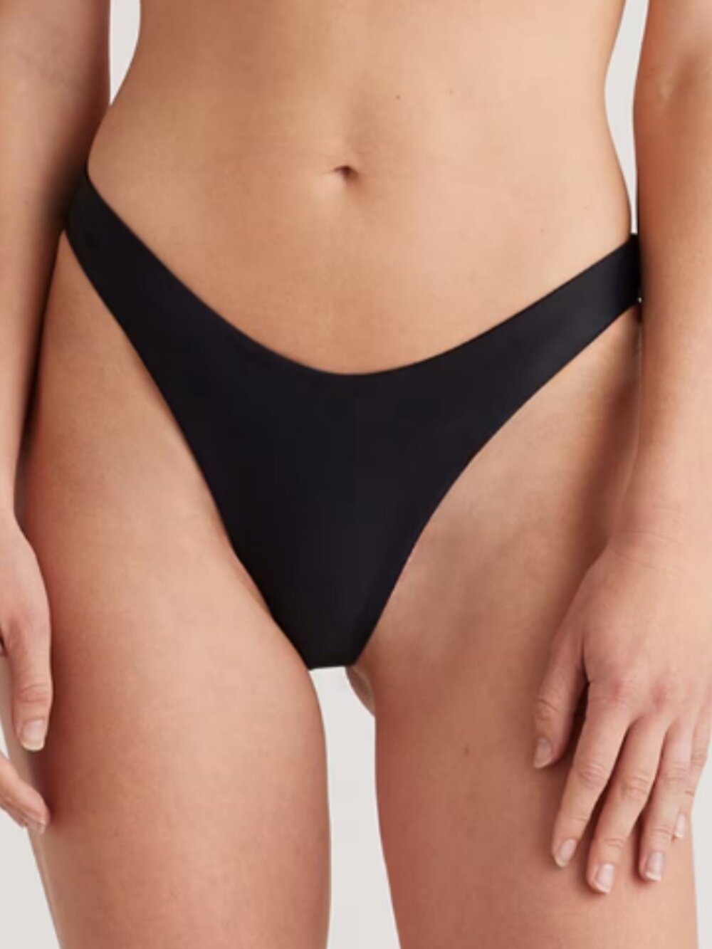 Quince Italian High-Leg Bikini Bottom Black M NWT